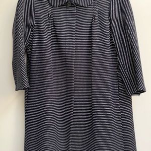 Paul & Joe navy polka-dot cotton twill duster coat.